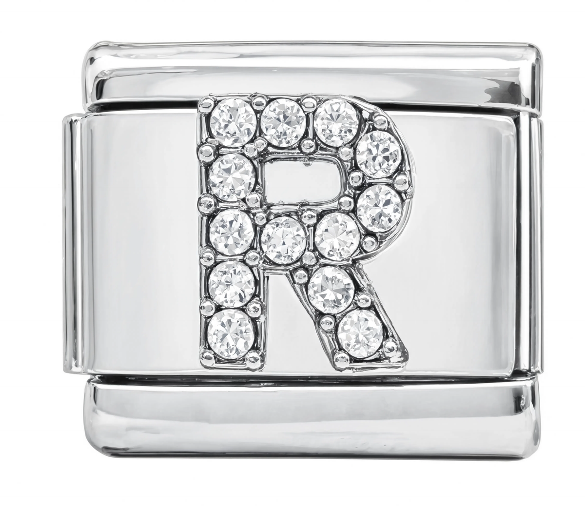 Letter R Italian Charm Silver