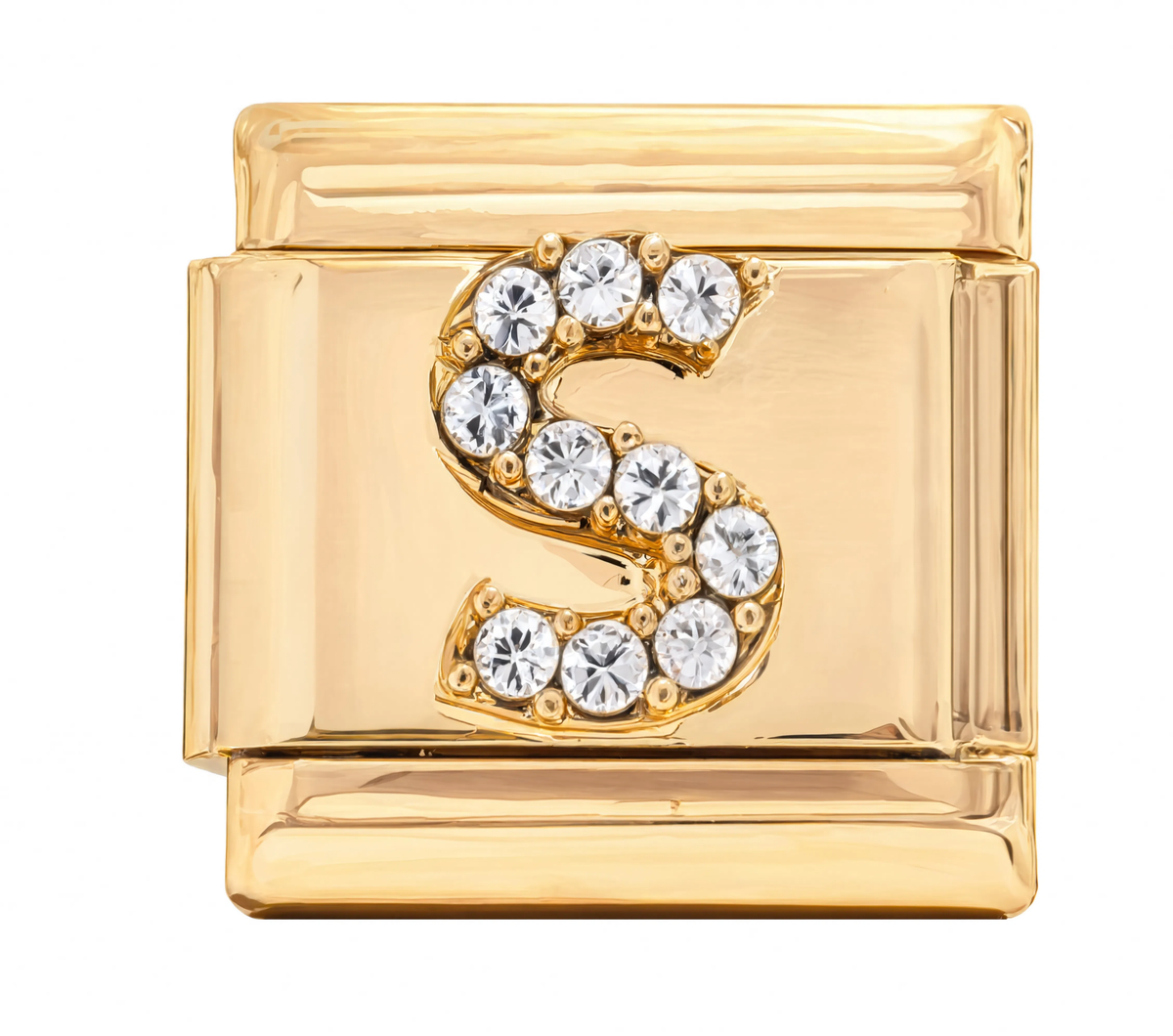 Letter S Italian Charm Gold