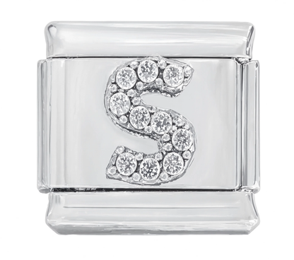 Letter S Italian Charm Silver