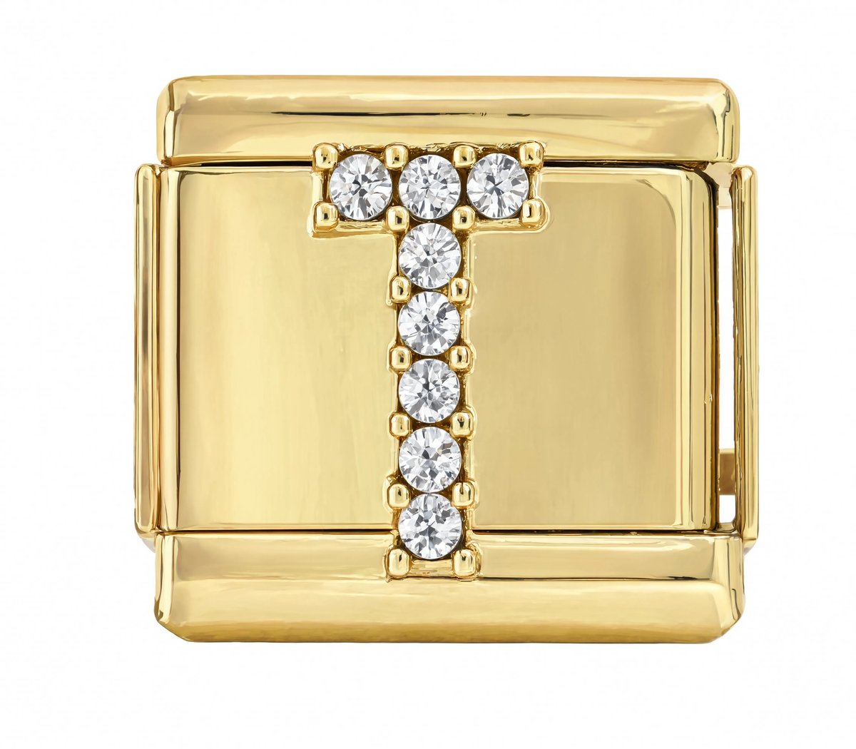 Letter T Italian Charm Gold