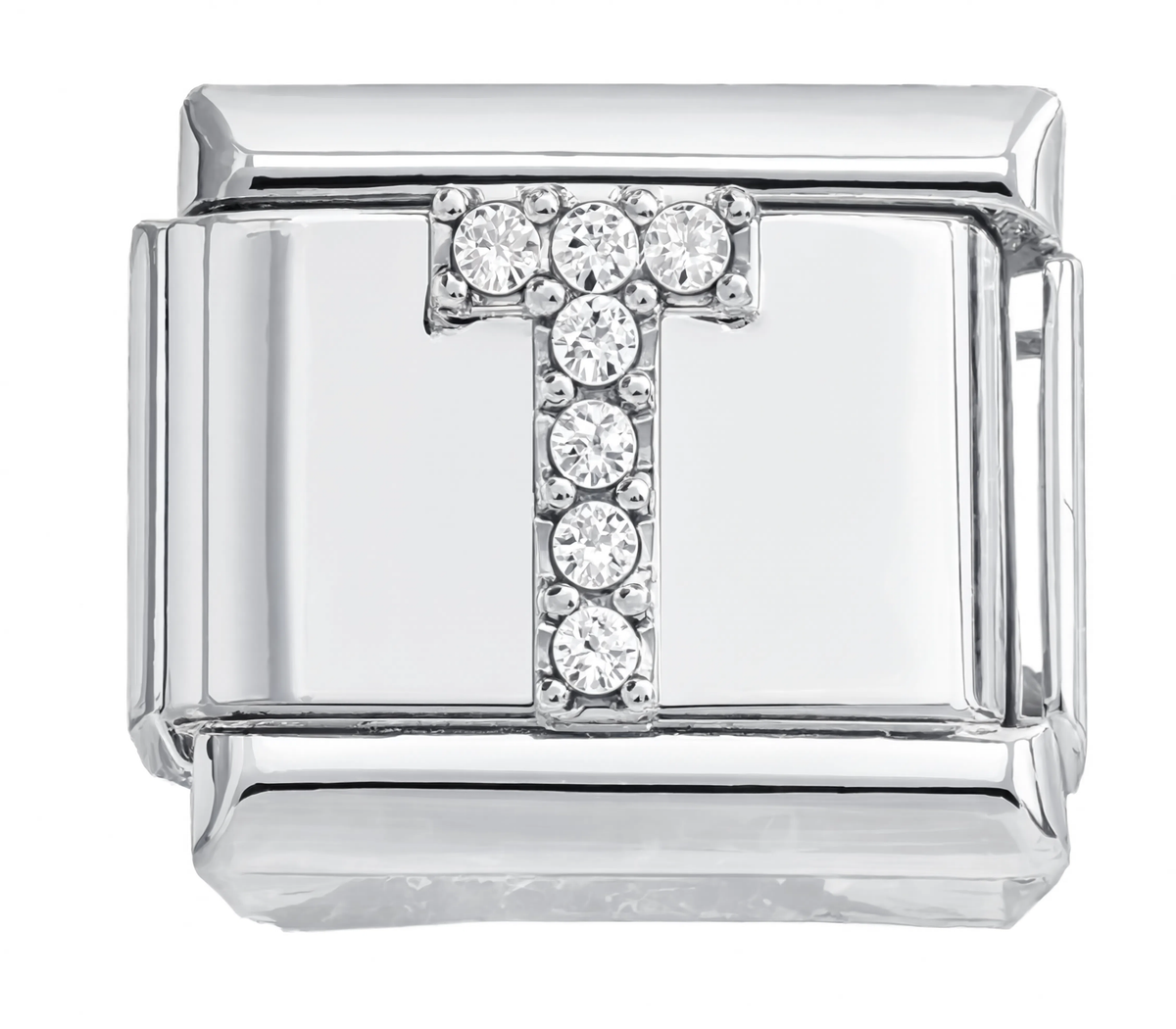 Letter T Italian Charm Silver