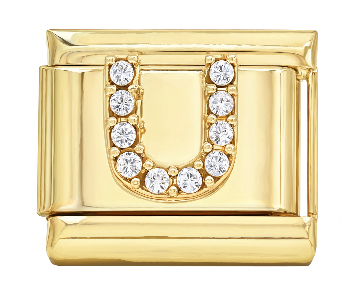 Letter U Italian Charm Gold