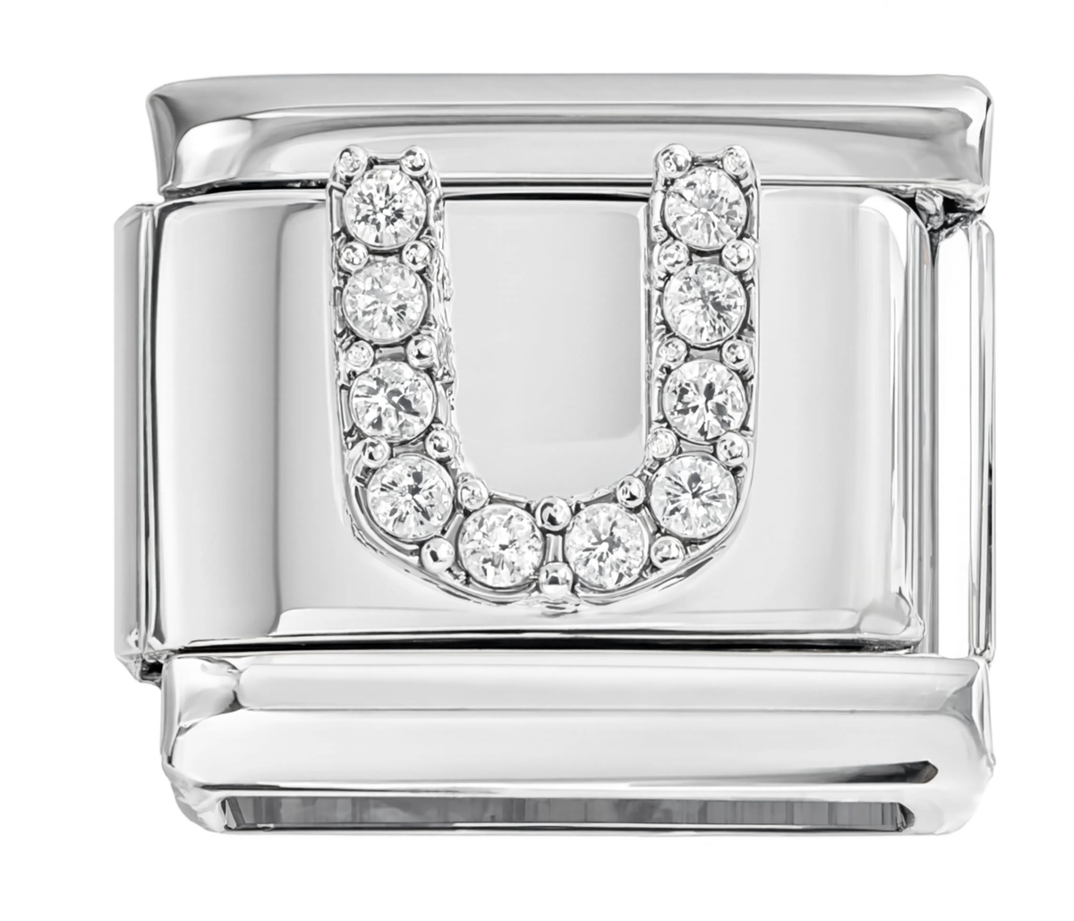 Letter U Italian Charm Silver
