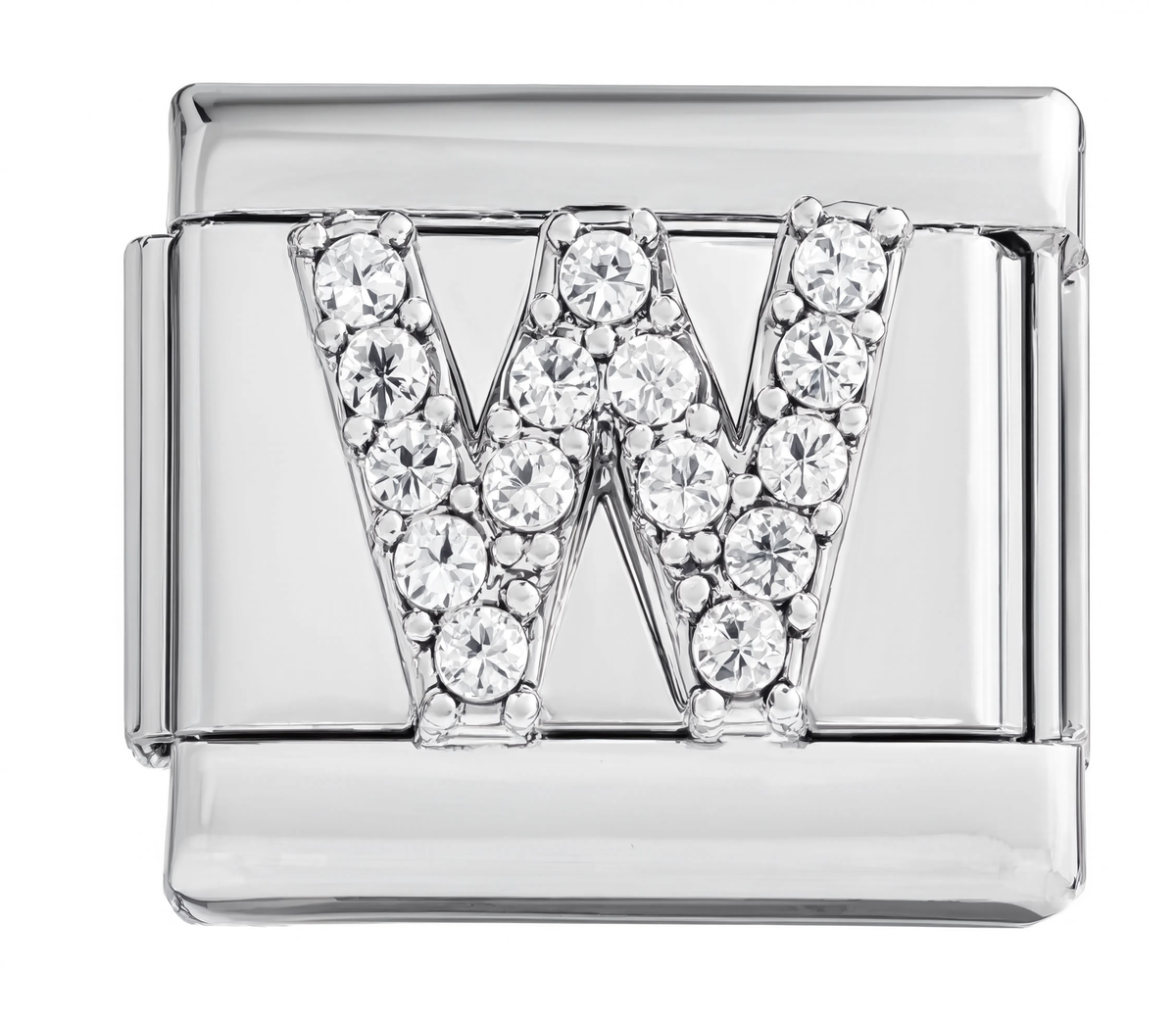 Letter W Italian Charm Silver