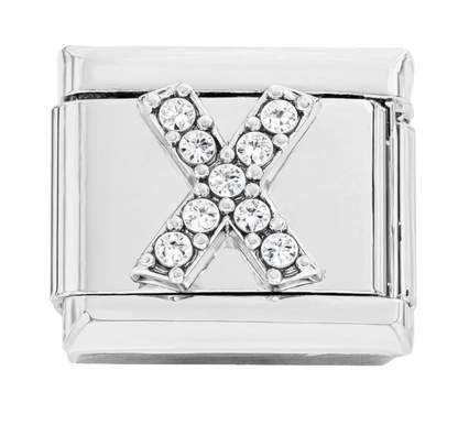 Letter X Italian Charm Silver