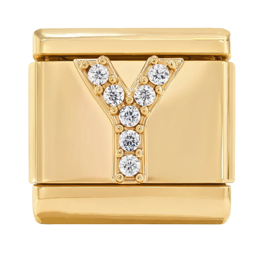Letter Y Italian Charm Gold