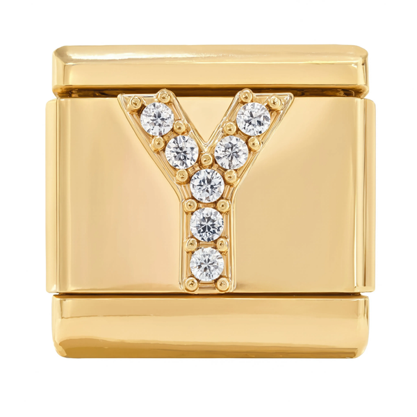 Letter Y Italian Charm Gold