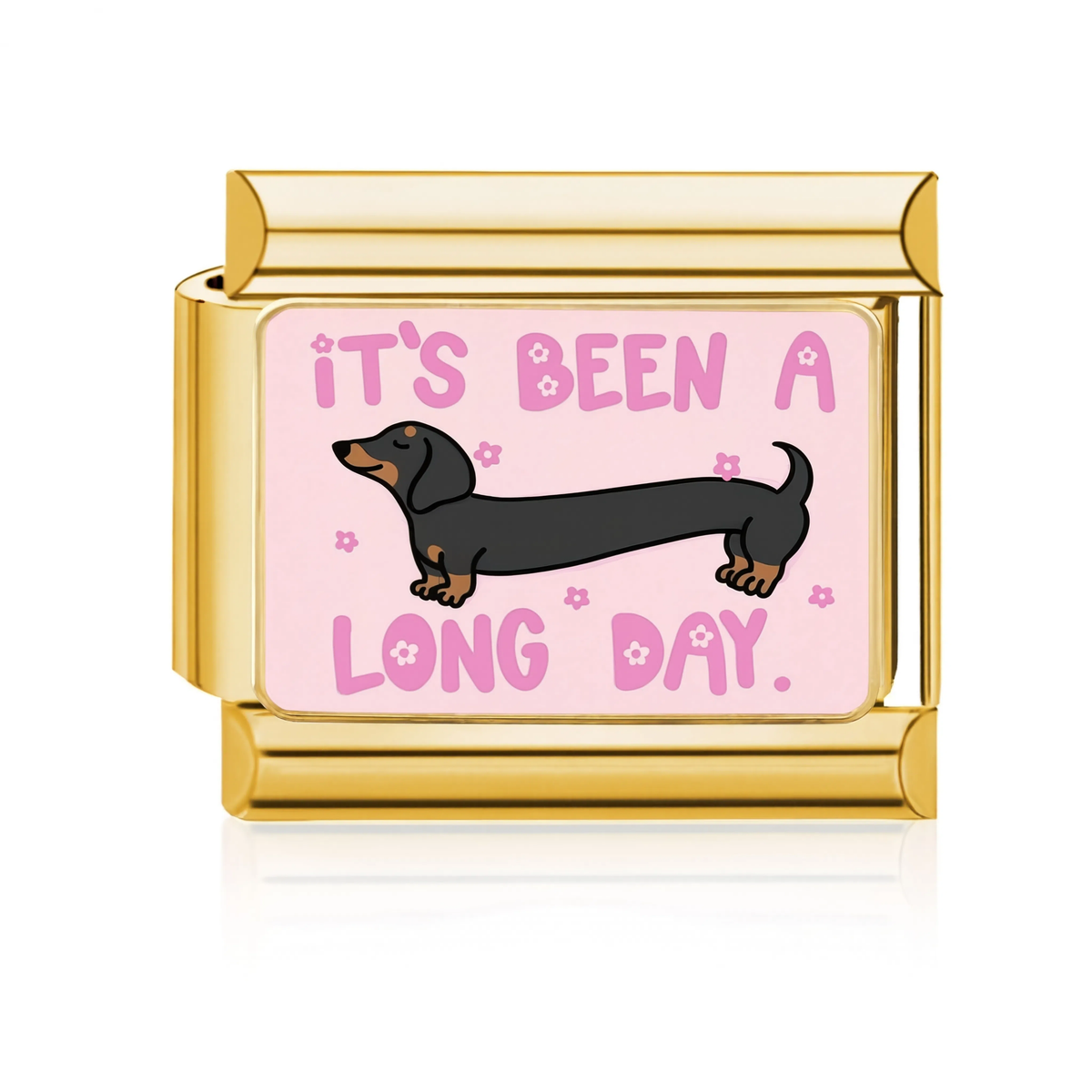 Long Day Dachshund Italian Charm - Gold