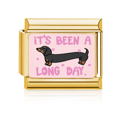 Long Day Dachshund Italian Charm - Gold
