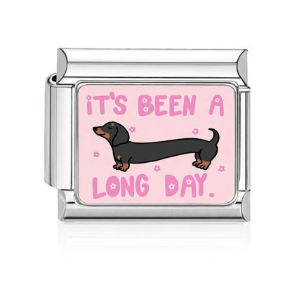Long Day Dachshund Italian Charm - Silver