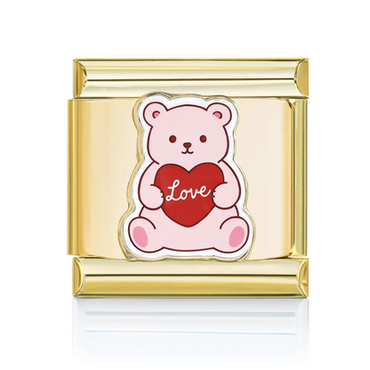 Love Teddy Bear Charm Gold HD
