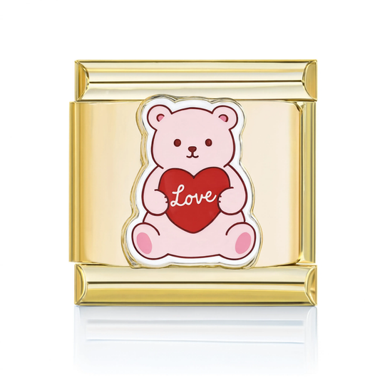Love Teddy Bear Charm Gold HD