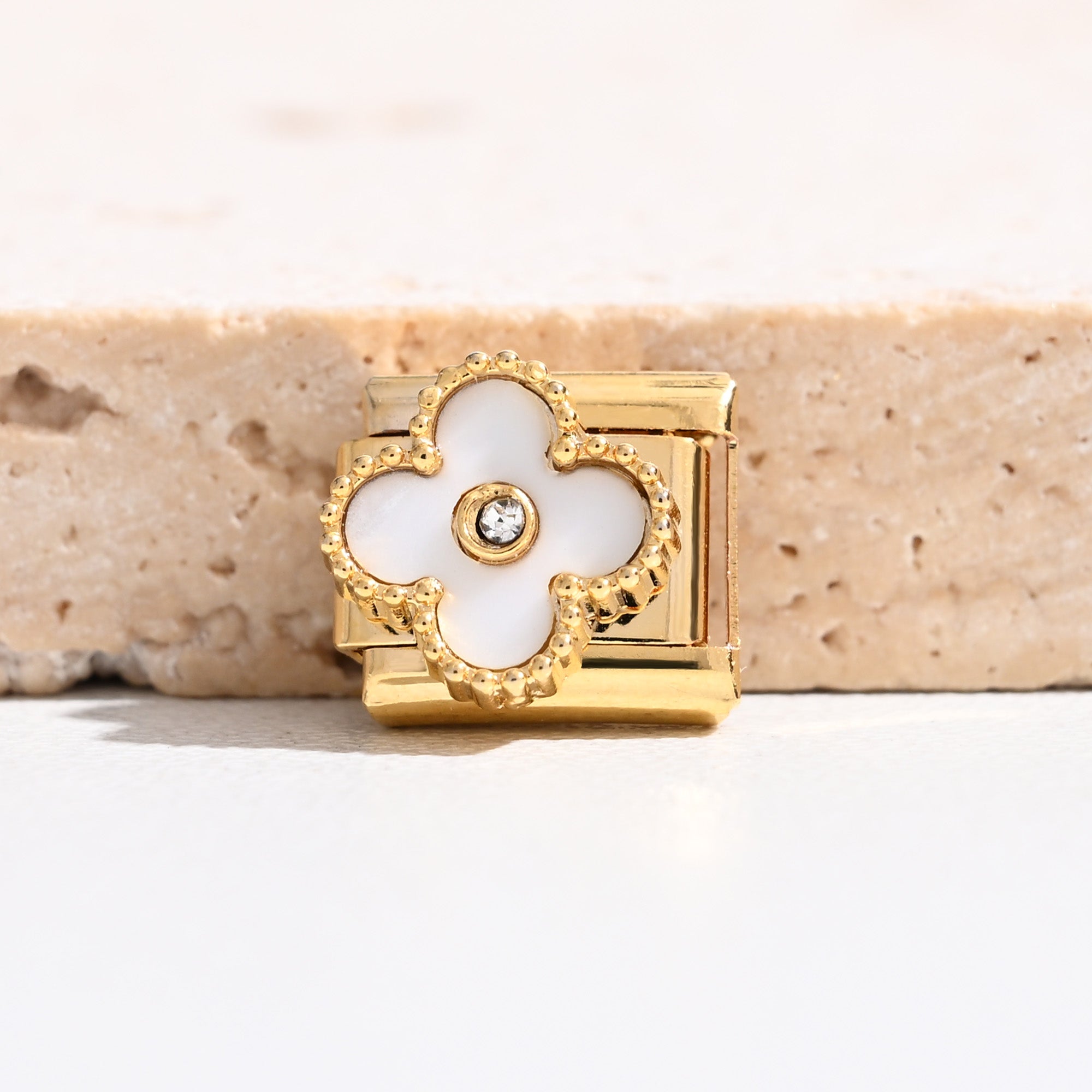 Lucky Clover Italian Charm Silver