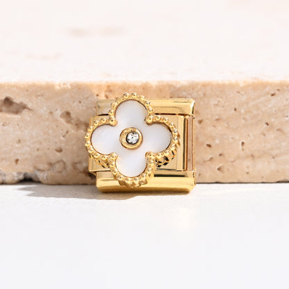 Lucky Clover Italian Charm Silver
