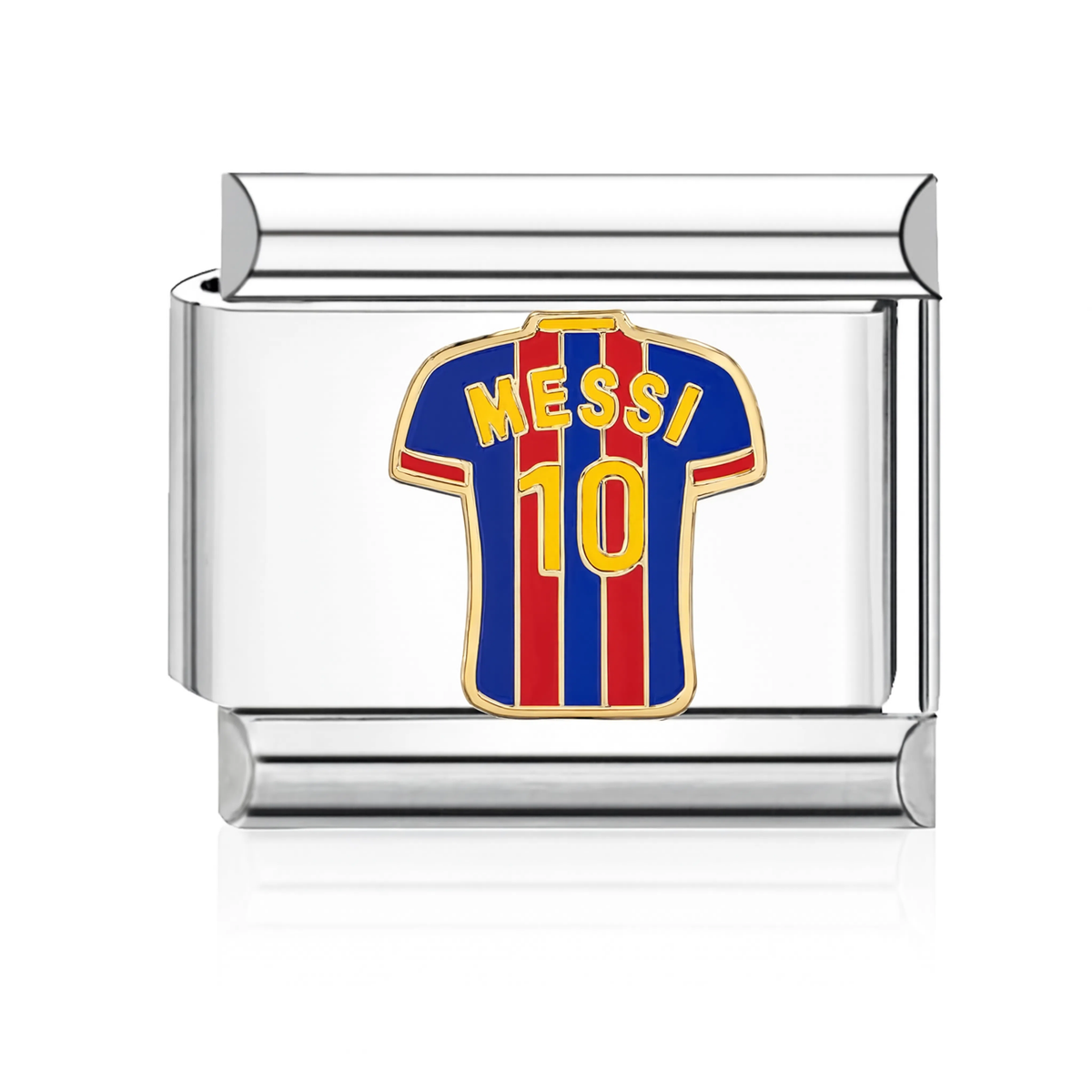 Messi Jersey Italian Charm - Silver