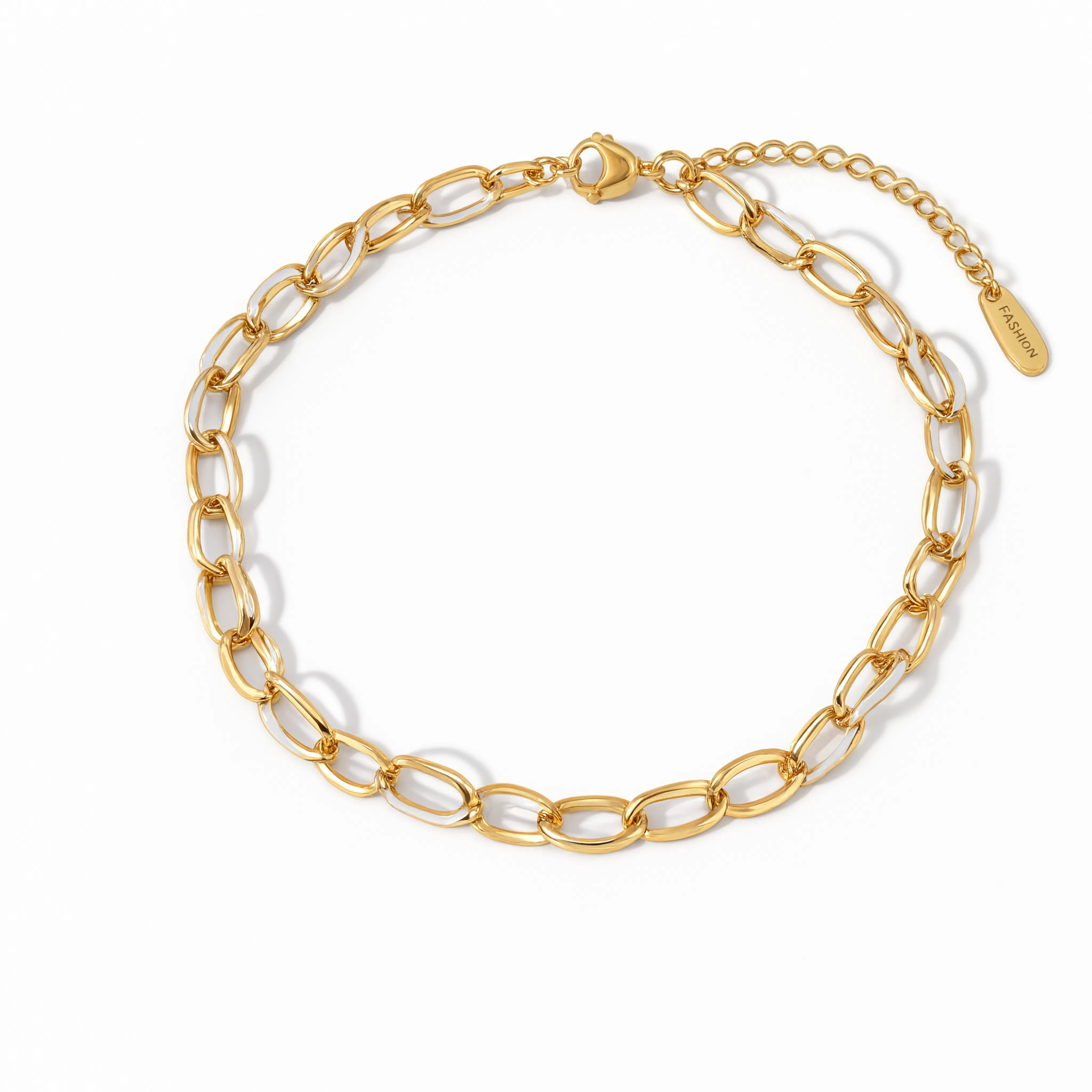 Mixed Enamel Bracelet Charm Gold