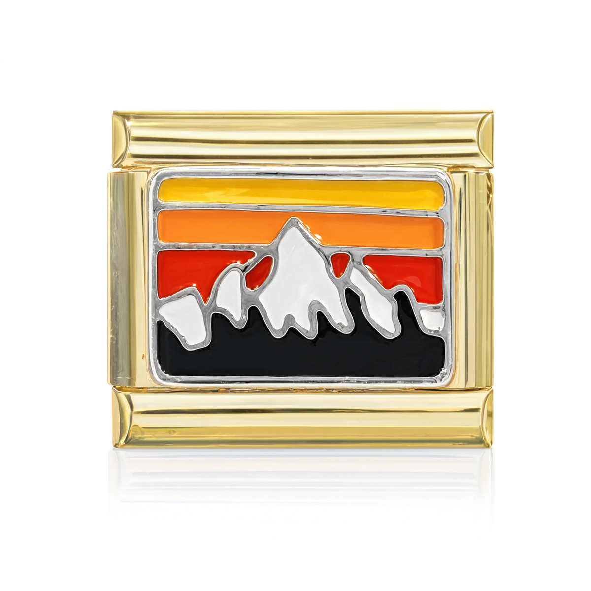Mountain Sunset Gold Italian Charm