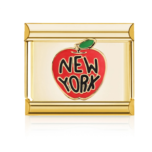 New York Apple Charm HD 2 Gold