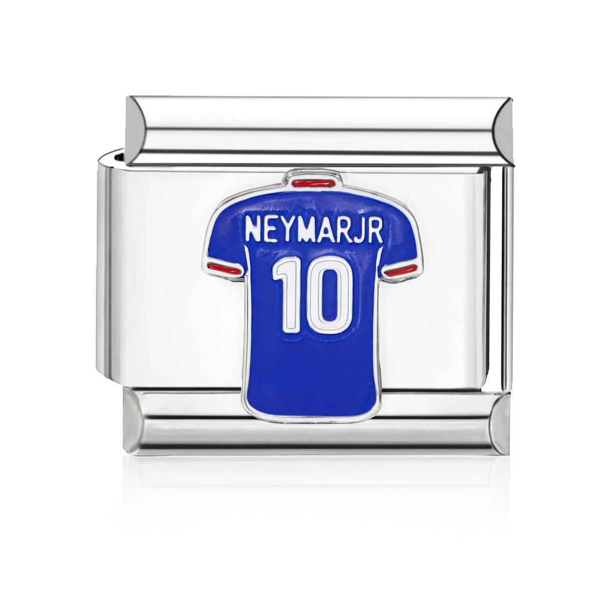 Neymar Jr Blue Jersey Italian Charm - Silver