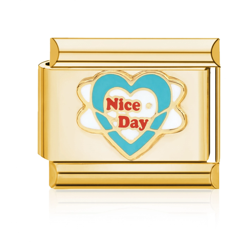 Nice Day Heart Italian Charm - Gold