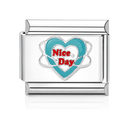 Nice Day Heart Italian Charm - Silver