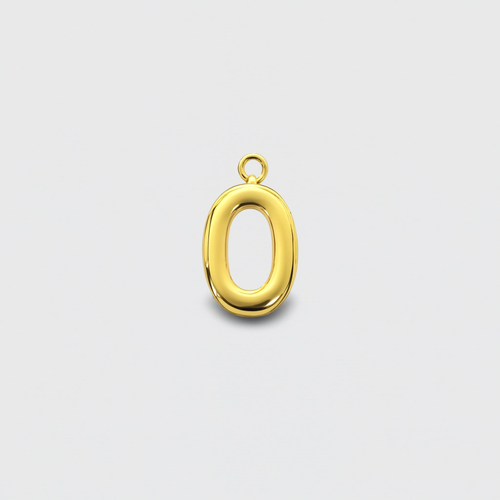 Number 0 Charm Gold