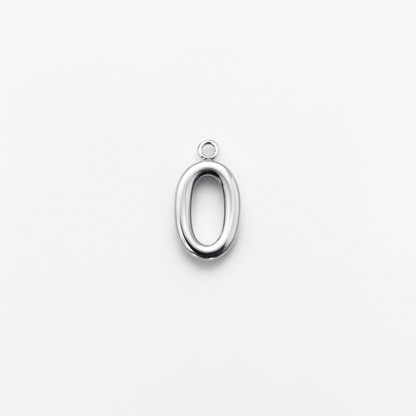 Number 0 Charm Silver