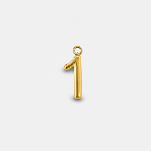 Number 1 Charm Gold