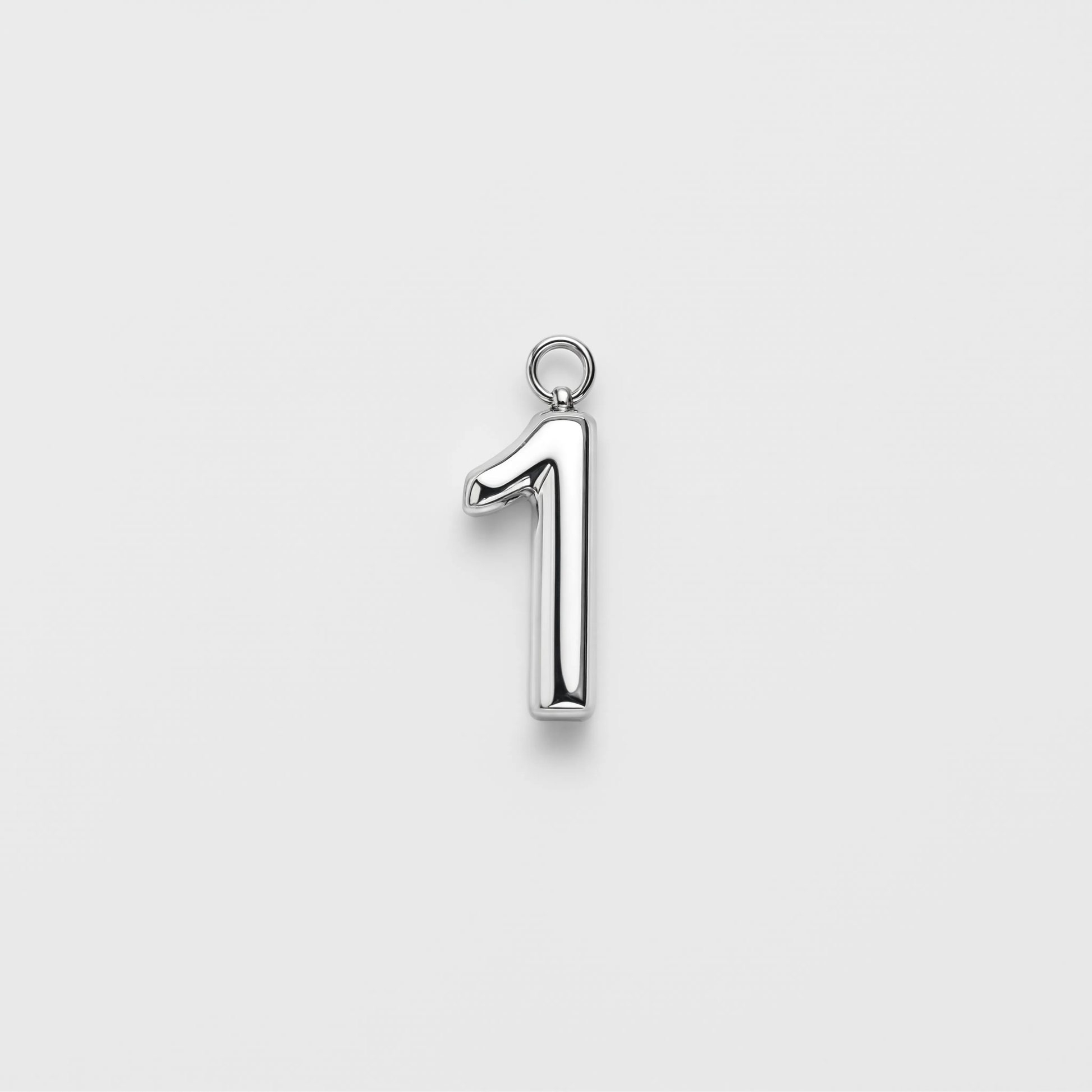 Number 1 Charm Silver