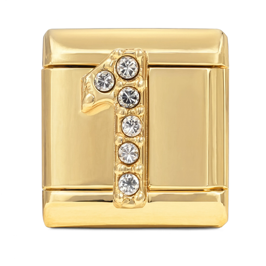 Number 1 Italian Charm Gold