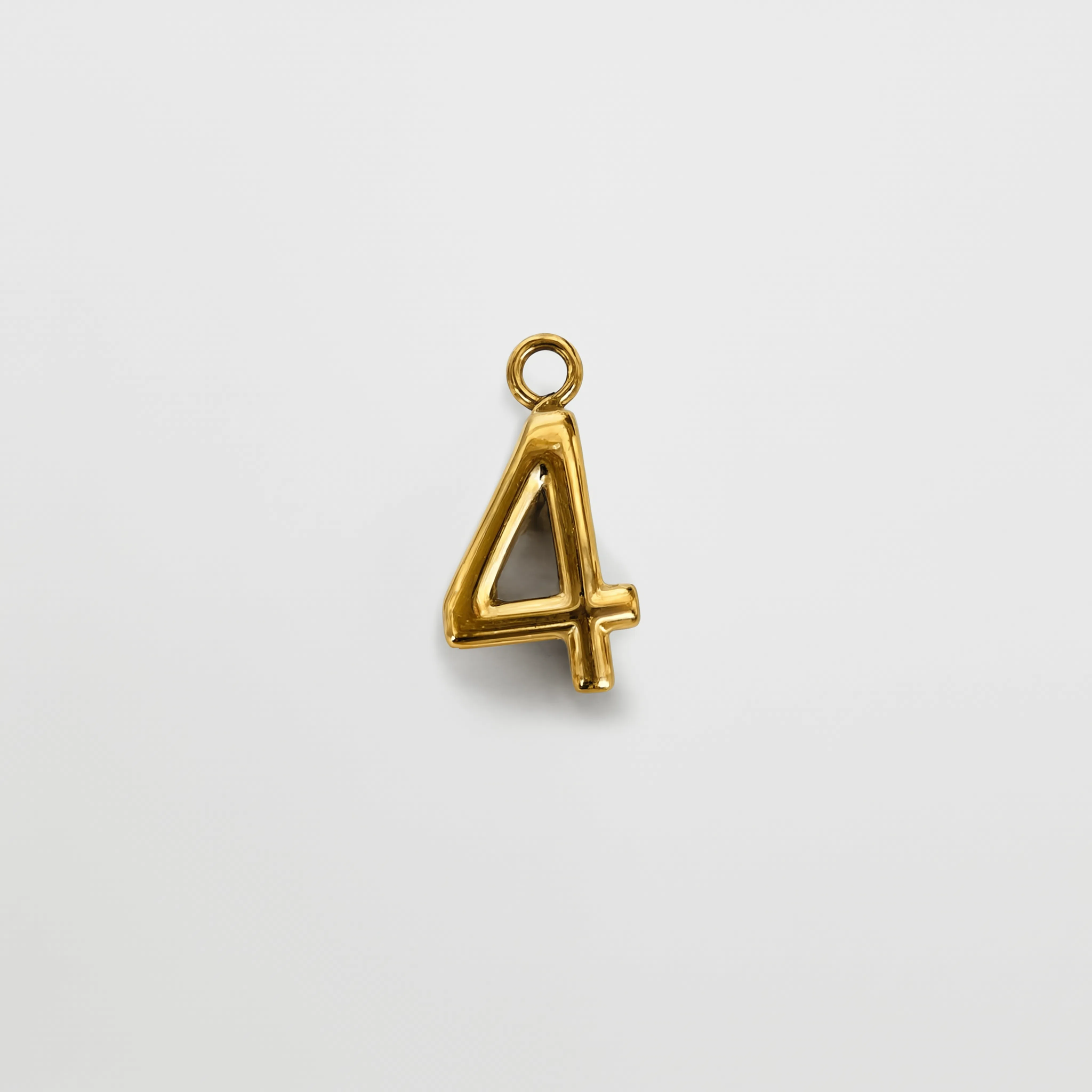 Number 4 Charm Gold