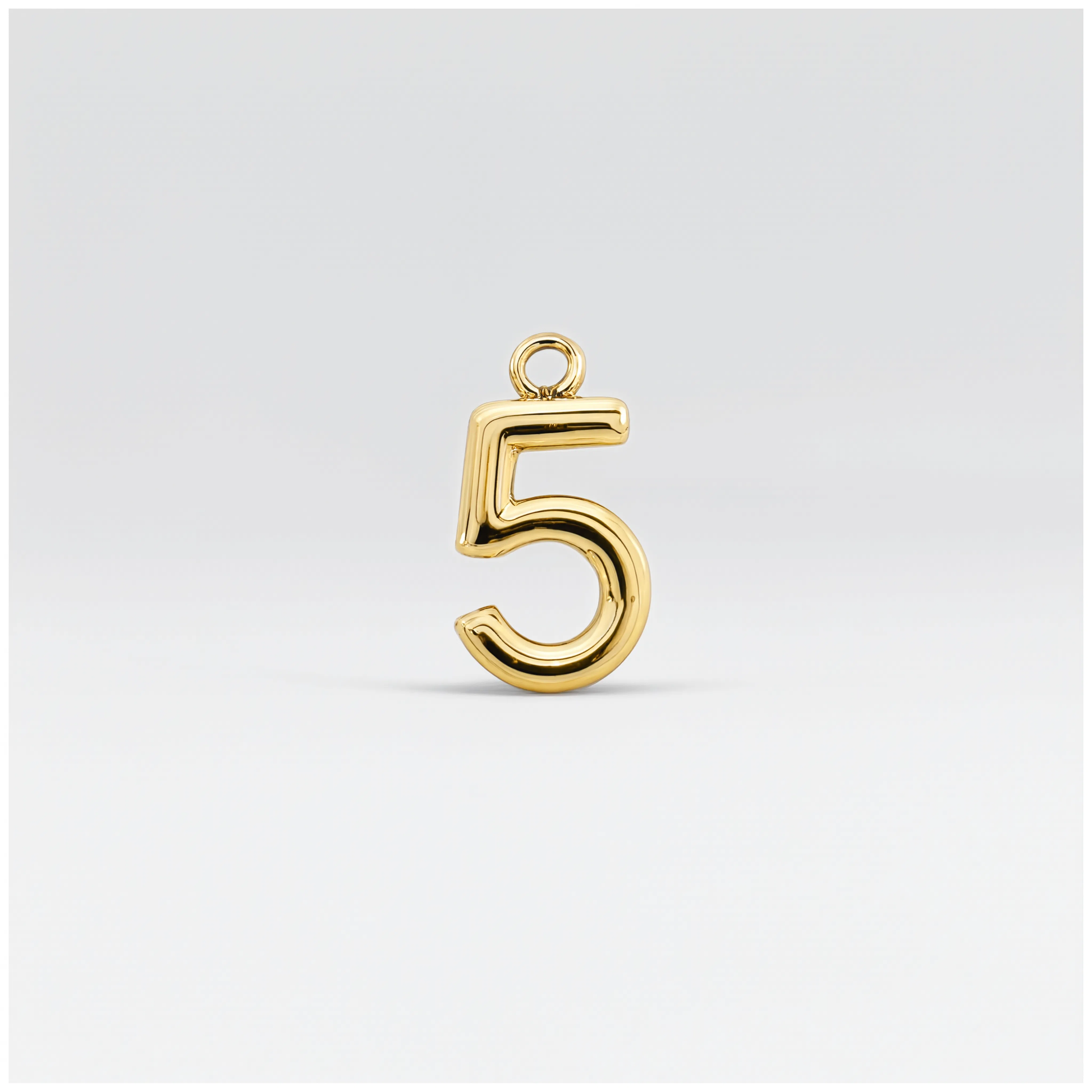 Number 5 Charm Gold