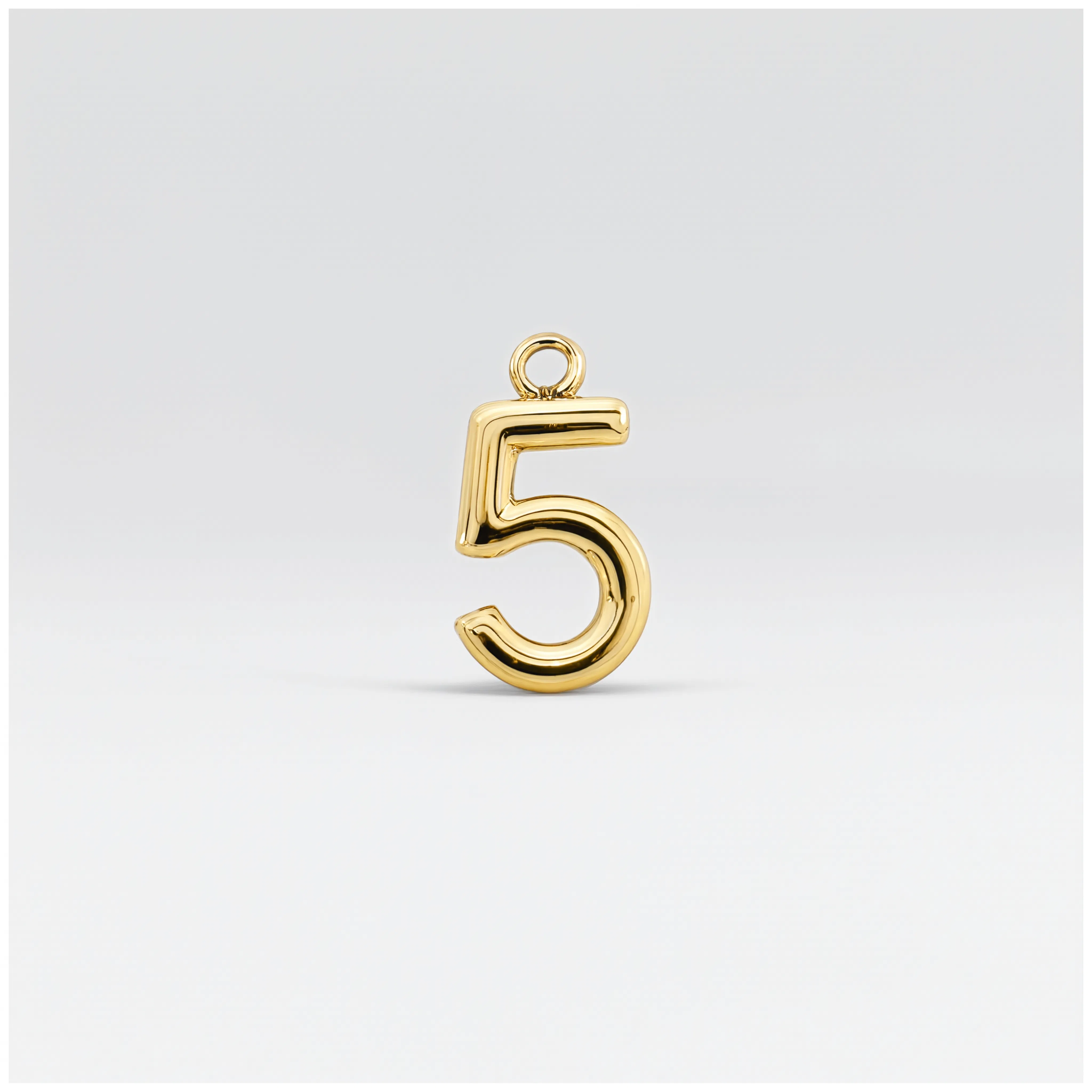 Number 5 Charm Gold