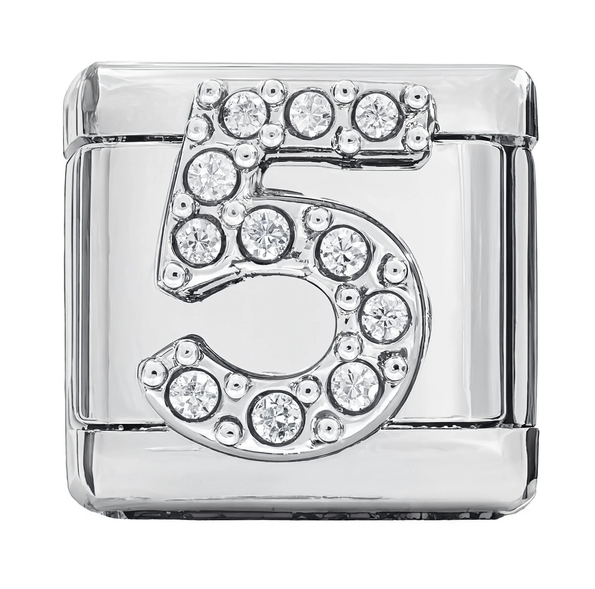 Number 5 Italian Charm Silver