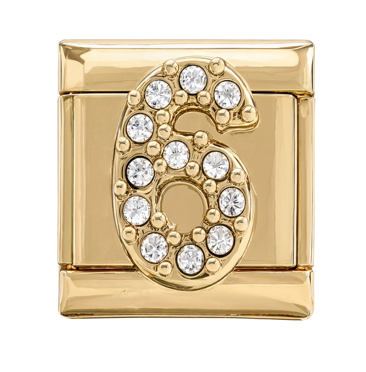Number 6 Italian Charm Gold