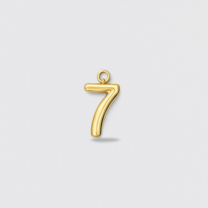 Number 7 Charm Gold