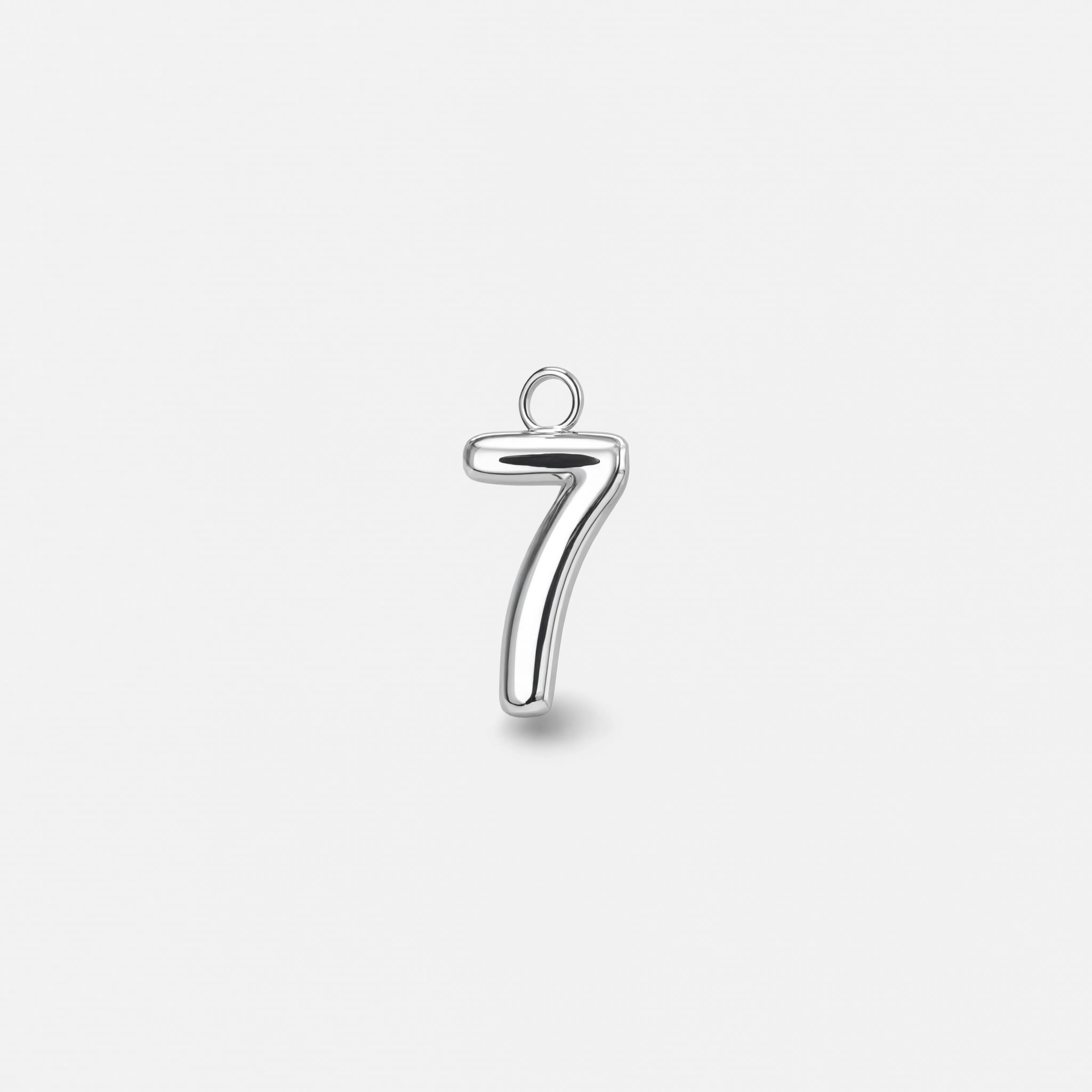 Number 7 Charm Silver