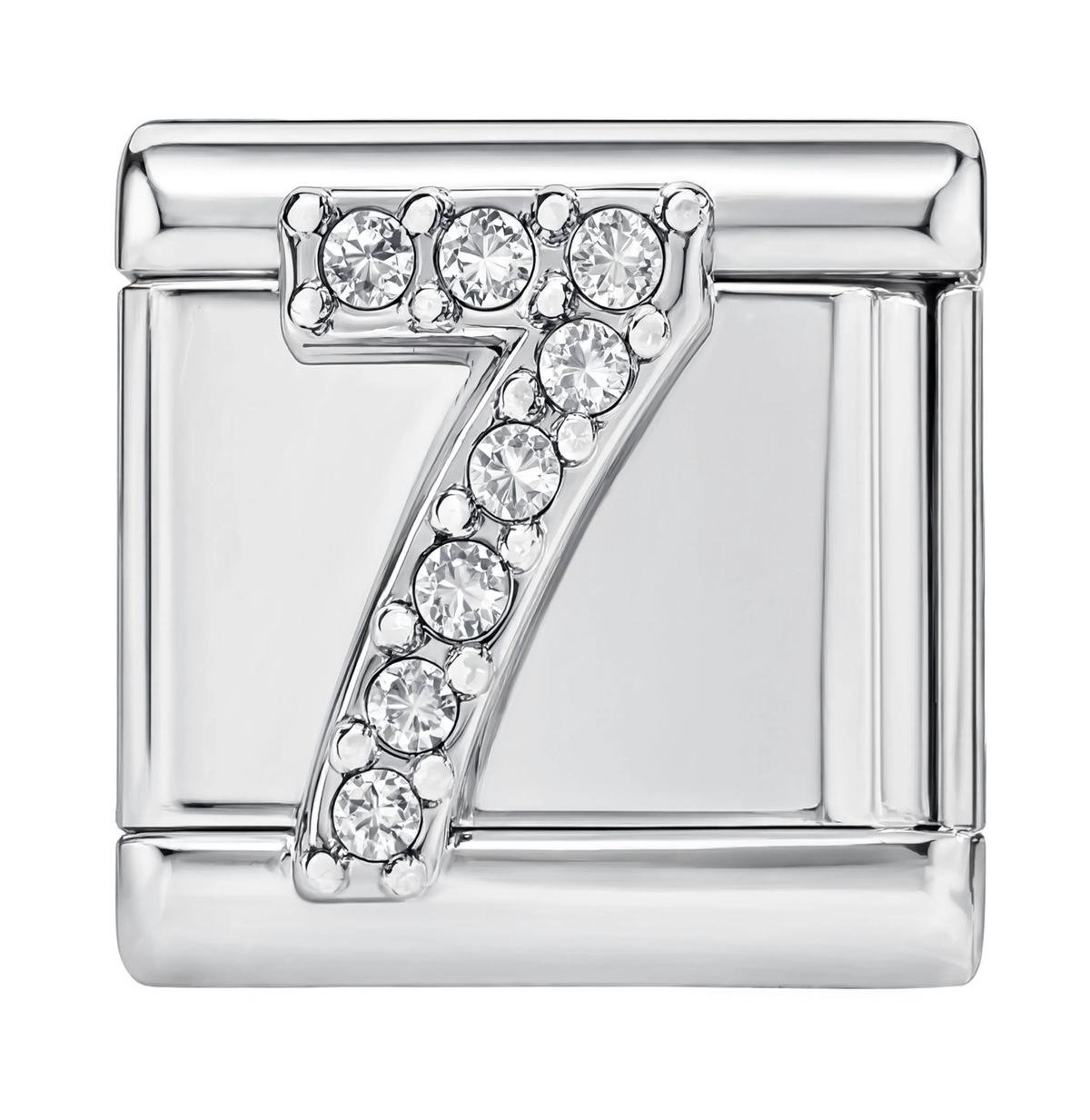 Number 7 Italian Charm Silver