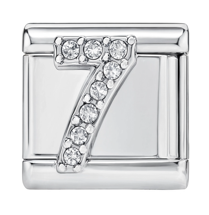 Number 7 Italian Charm Silver