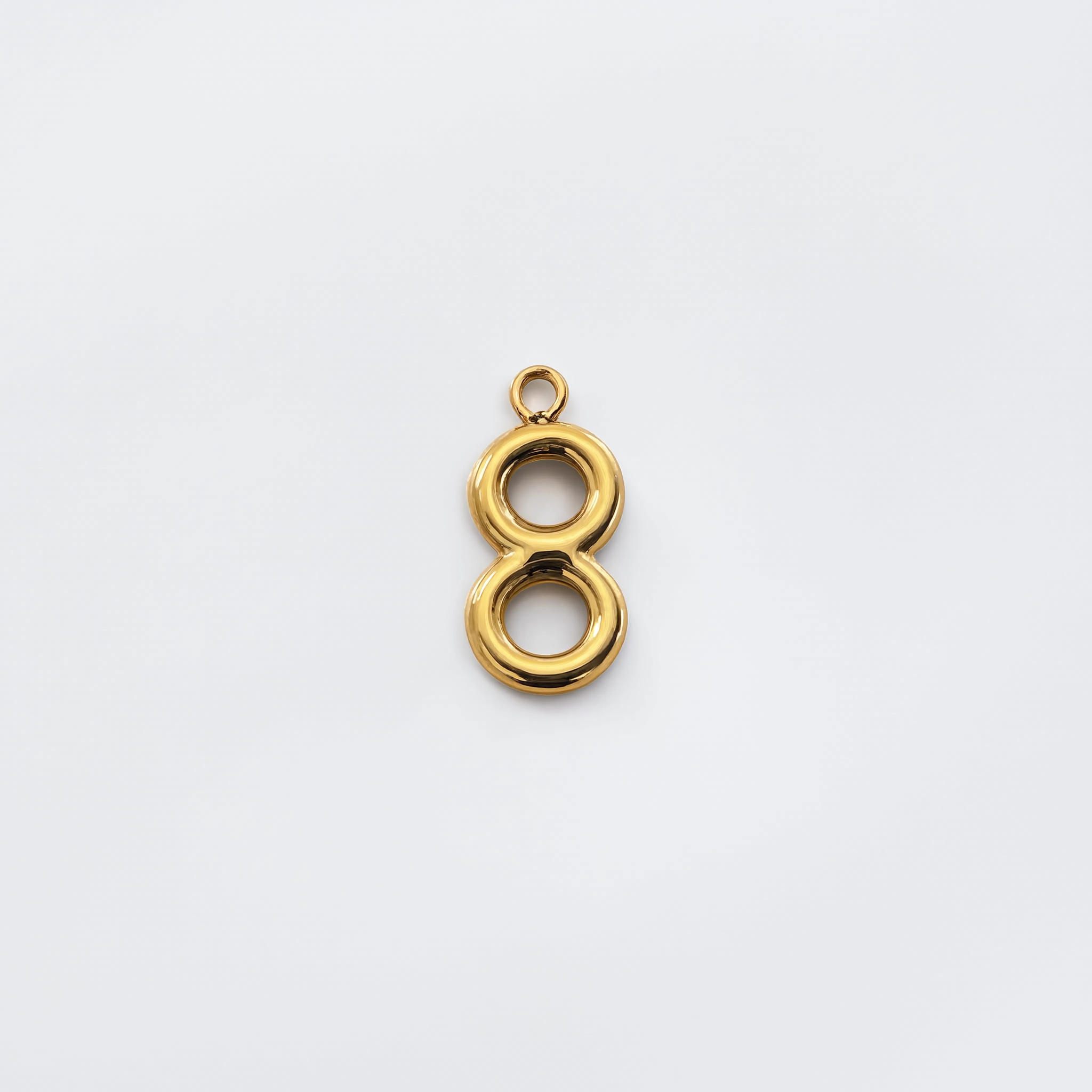Number 8 Charm Gold