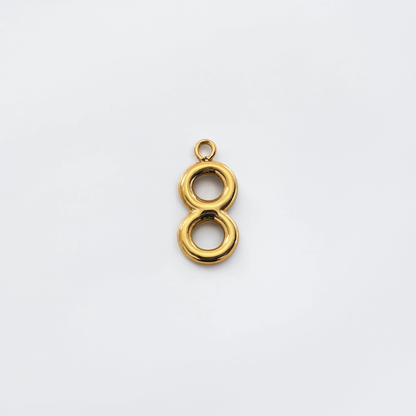 Number 8 Charm Gold