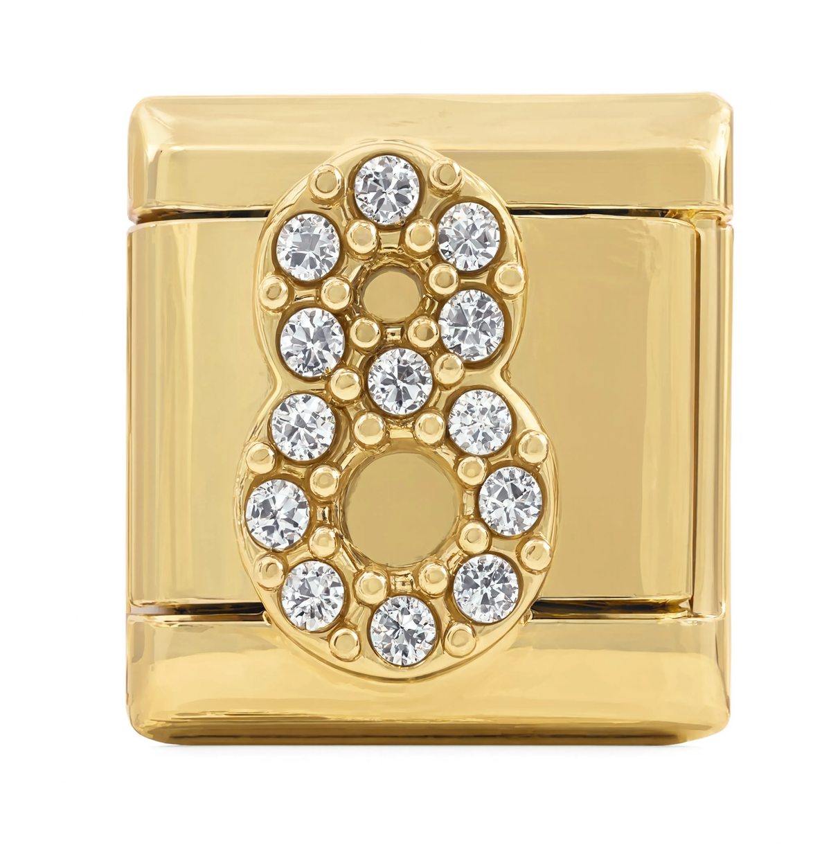 Number 8 Italian Charm Gold
