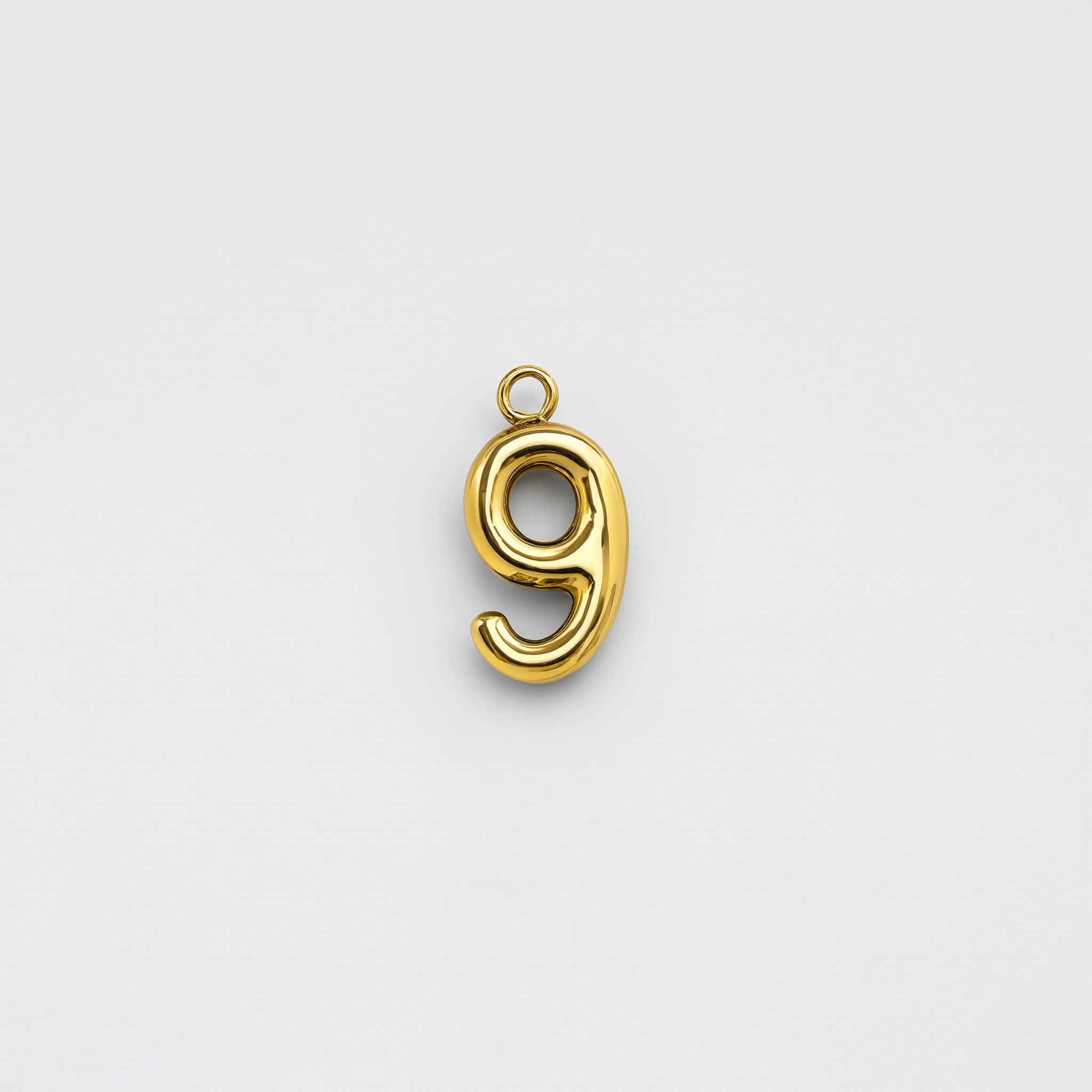 Number 9 Charm Gold