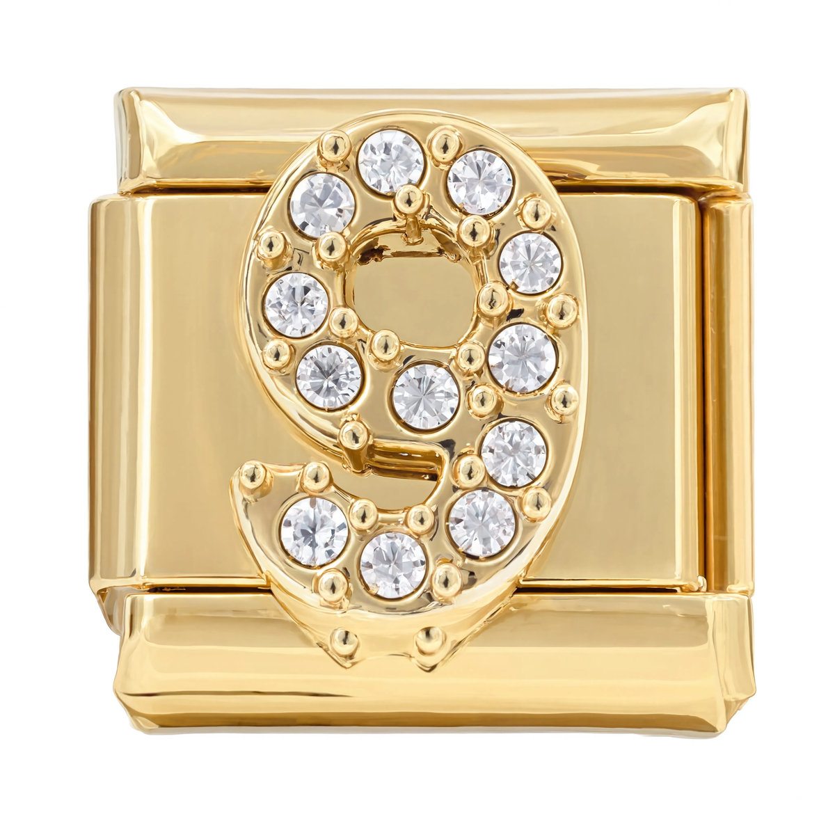 Number 9 Italian Charm Gold