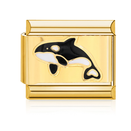 Orca Whale Charm HD Gold