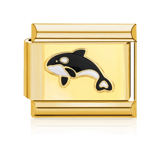 Orca Whale Italian Charm - Gold