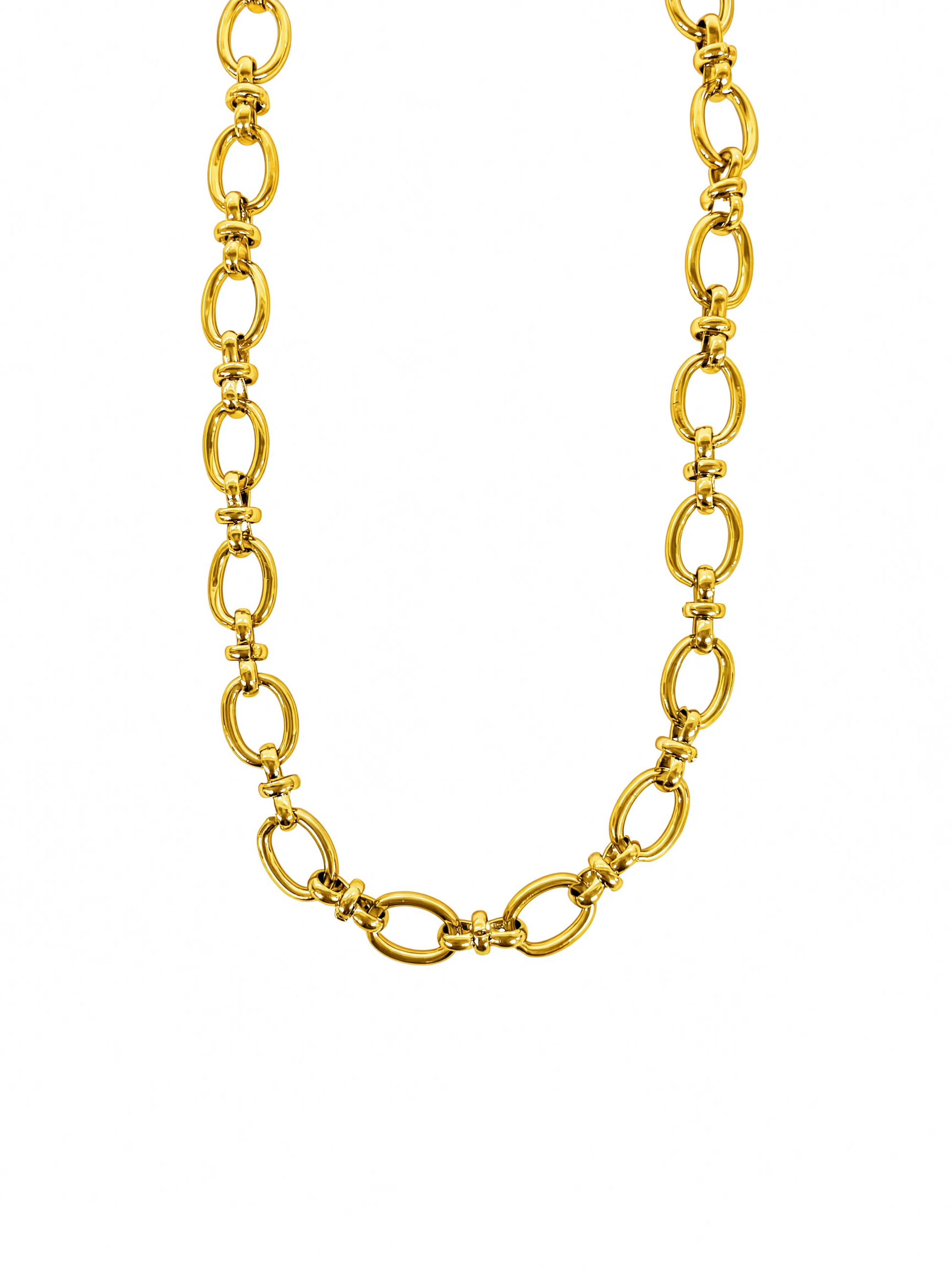 Oval Ring Link Charm Necklace - Gold