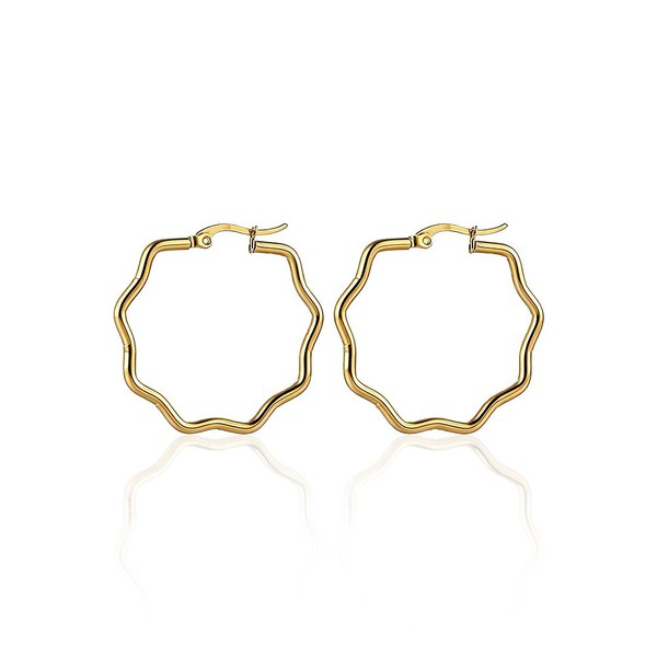 Ridged Wave Earring