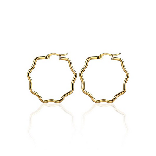 Ridged Wave Earring
