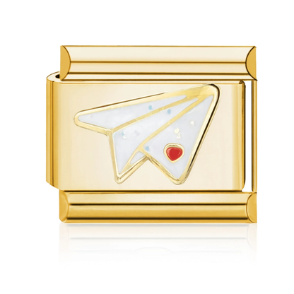 Paper Plane Italian Charm - Gold